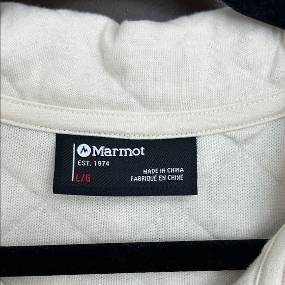 Marmot Women’s Cream Quilted Snap Neck Pullover | Size L - Picture 2 of 4